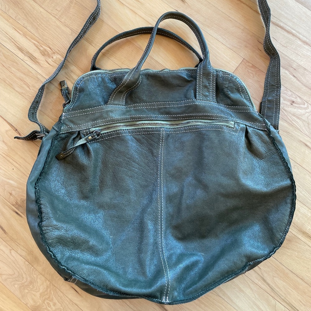Sissi Rossi Green Lamb Leather Balloon Shoulder Bag Large Y2K